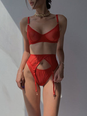 Fünfteiliges Dessous-Set - BASIC Rot - NAKED Underwear DE